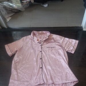 Woman Fashion Womans Pajama Top Pink Color Hearts Size 3XL Pocket Cozy Comfort